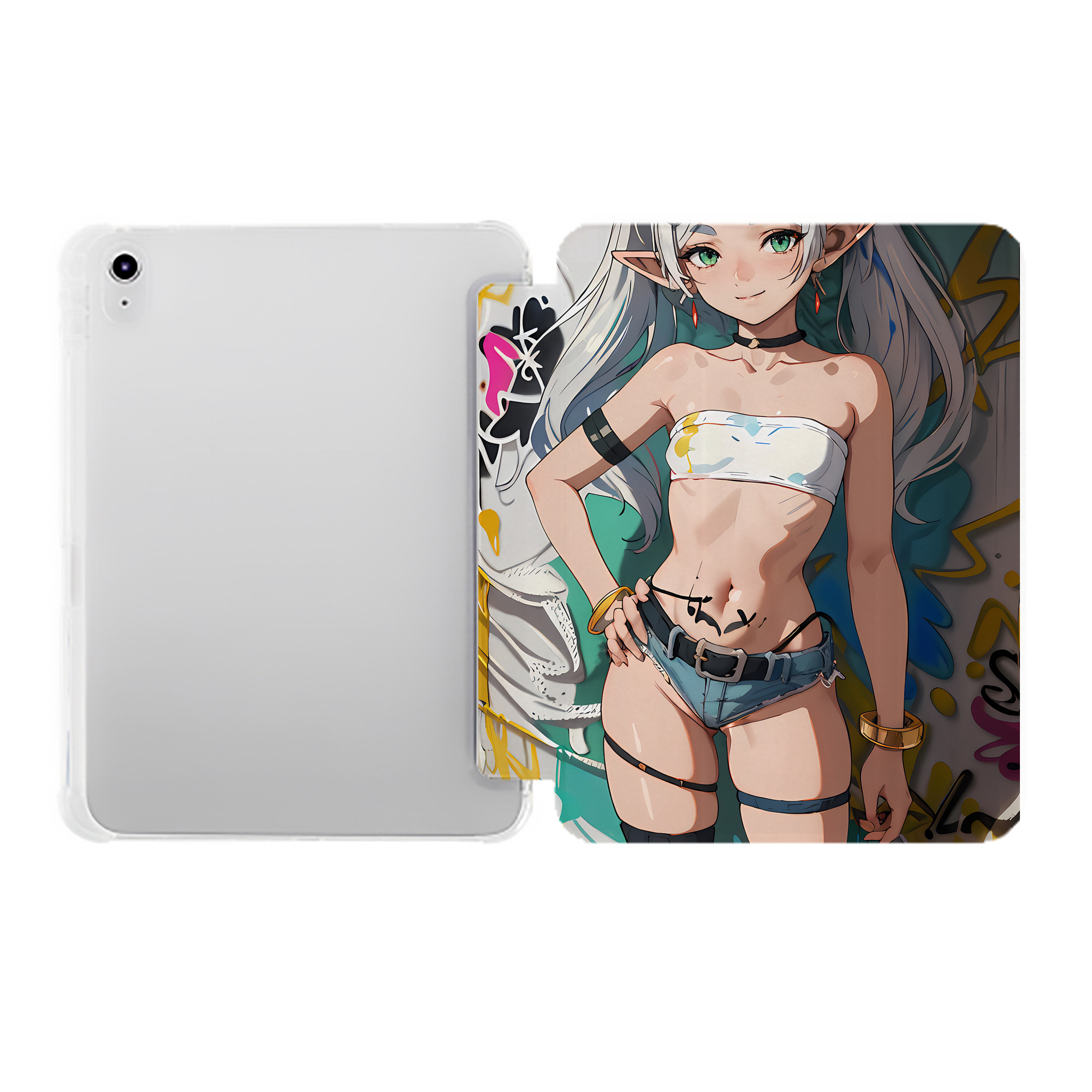 （画像用） 葬送のフリーレン Frieren IPad ケース ペン収納付き 三つ折りスタンド PUレザー×シリコン 対応機種9.5/10.5/10.9インチ